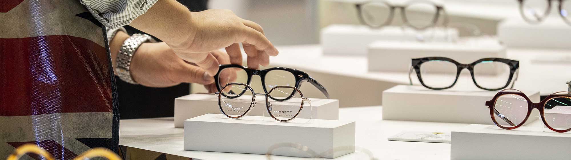Visitors taking glasses from a table