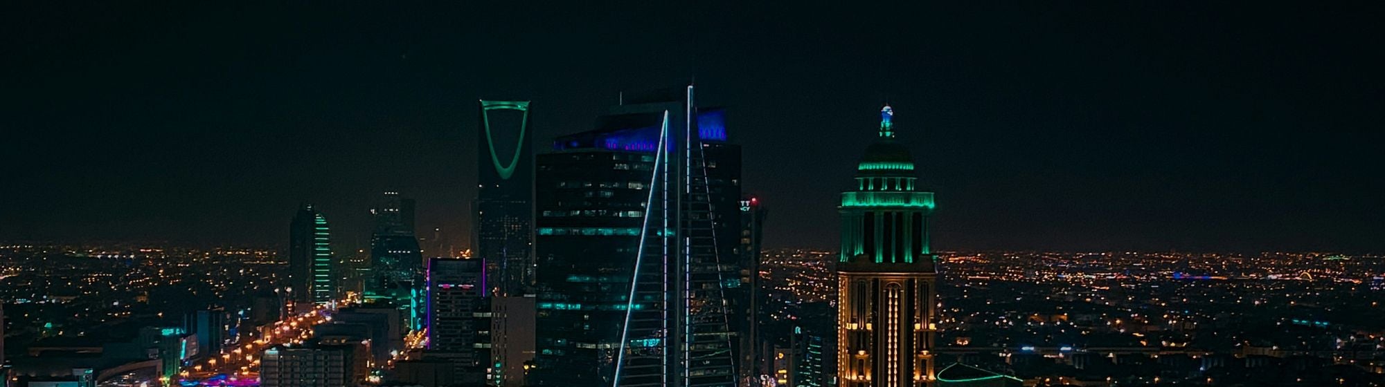 Picture of Riyadh's skyline at night, by saifaldhaher