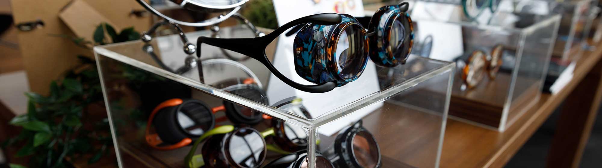 Aviator glasses in a shop window