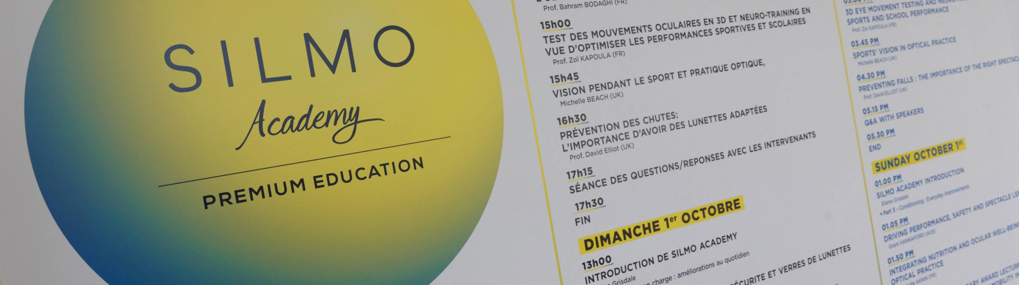 Programme de SILMO Academy Paris
