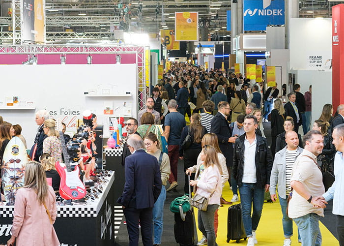 Crowd of visitors at the SILMO trade fair