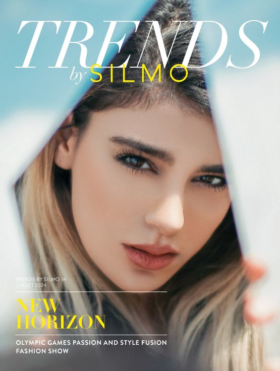 Femme au regard intense en couverture du Trends by SILMO, le guide essentiel des tendances en optique et lunetterie avec des inspirations créatives