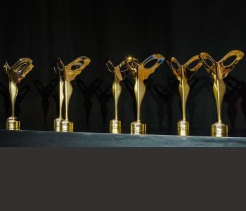 Trophées des SILMO d'Or, combinaison entre une silhouette aillée et une paire de lunettes