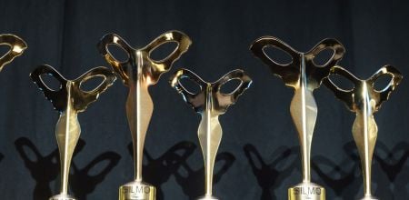 SILMO d'Or trophies, the combination of a winged silhouette and a pair of glasses