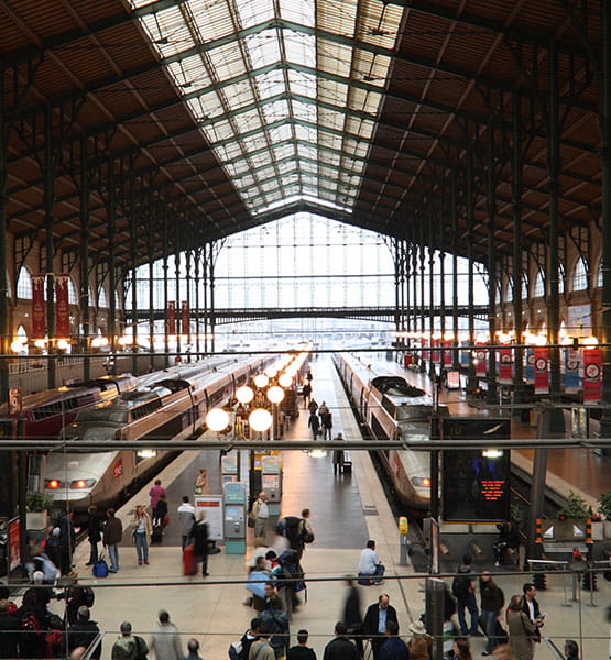 Interior of the Gare du Nord in Paris